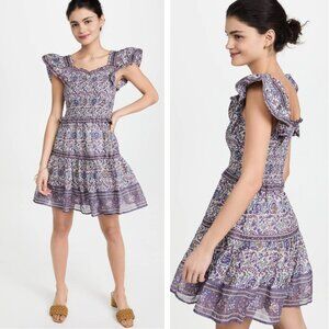 NEW Sea Rosita Border Smocked Dress Purple Floral